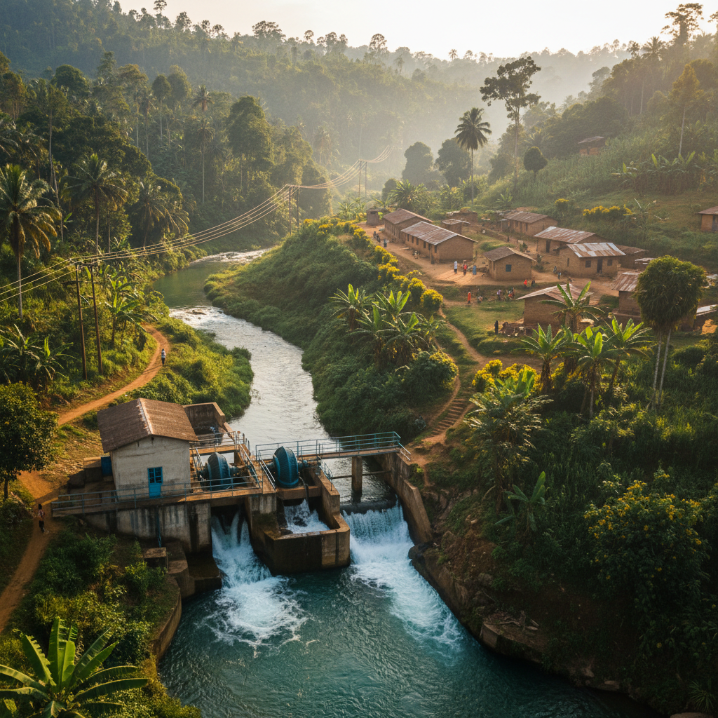 Micro-centrale hydroélectrique Atinda Losani de 175 kW — Kawa-Maber Énergie, Mahagi