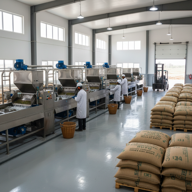 Usine de traitement du café Sigracol Sarl à Mahagi — transformation locale